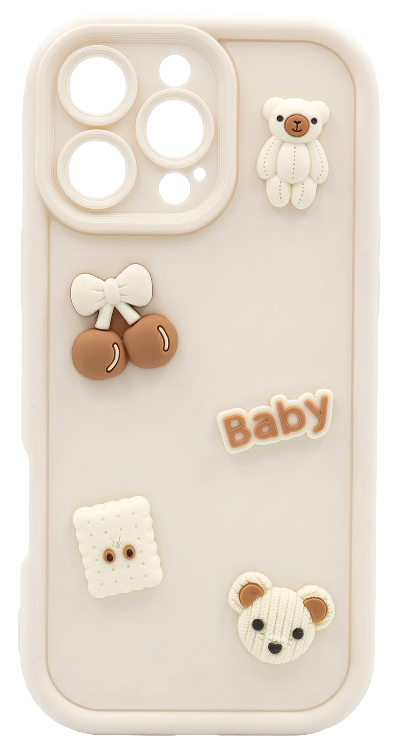 Puzdro pre Samsung Galaxy S26 S942, OEM, Ultra Trendy 3D Bear, Béžová