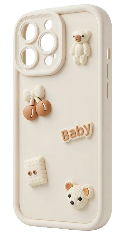 Obal na Samsung Galaxy A56 A566 / A36 A366, OEM, Ultra Trendy 3D Bear, béžový