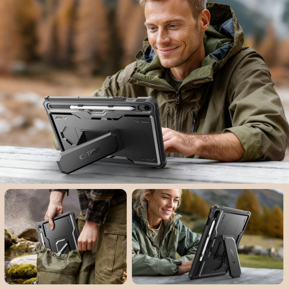 Puzdro pre Samsung Galaxy Tab S10 Lite / Tab S10 FE / Tab S9, Tech-Protect, Kevlar Pro, Čierne