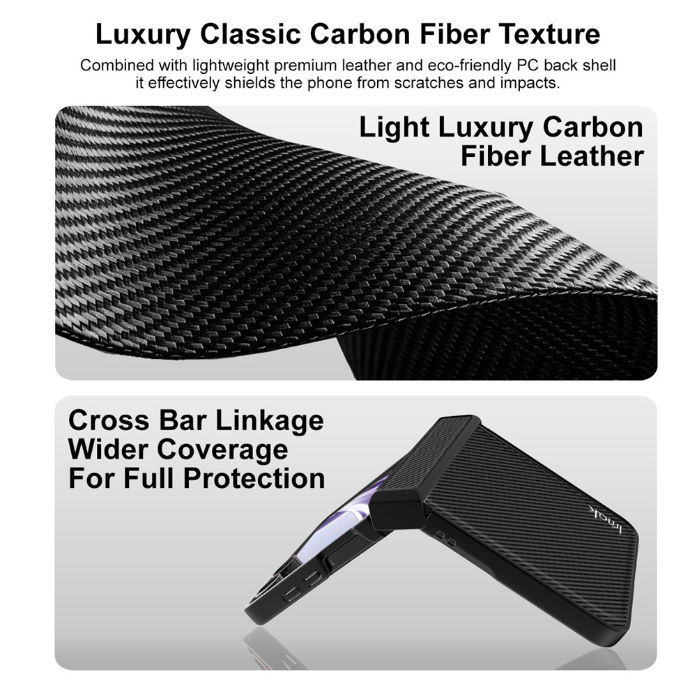 Puzdro pre Samsung Galaxy Z Flip8 F776, Imak, Karbón, Čierne