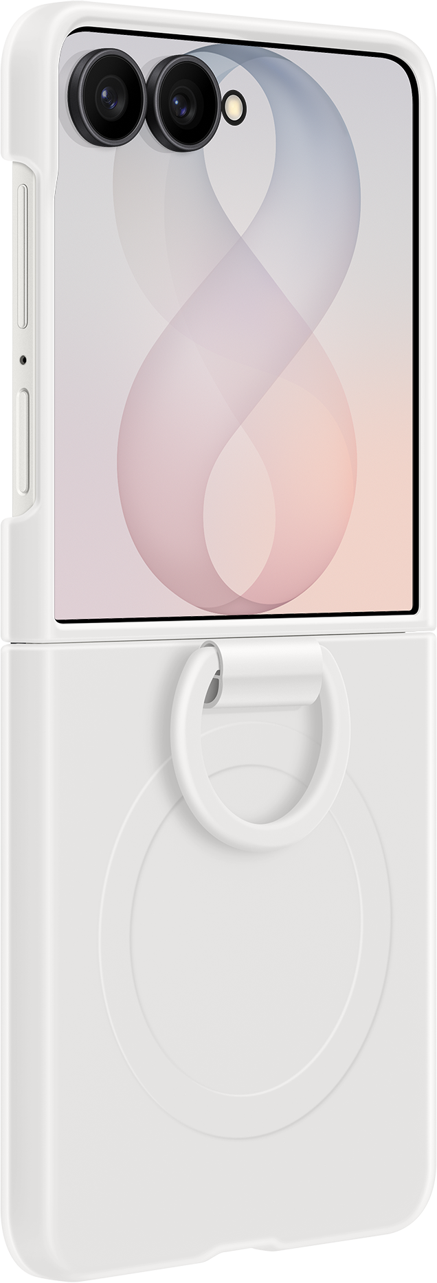 Puzdro pre Samsung Galaxy Z Flip8 F776, Silikónový krúžok s magnetom, Biela EF-EF776CWEGWW