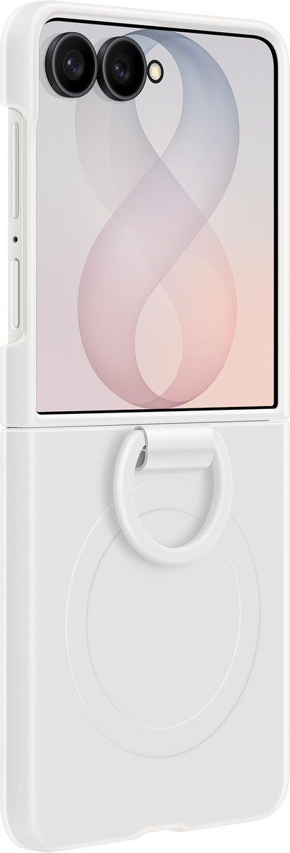 Puzdro pre Samsung Galaxy Z Flip8 F776, Silikónový krúžok s magnetom, Biela EF-EF776CWEGWW