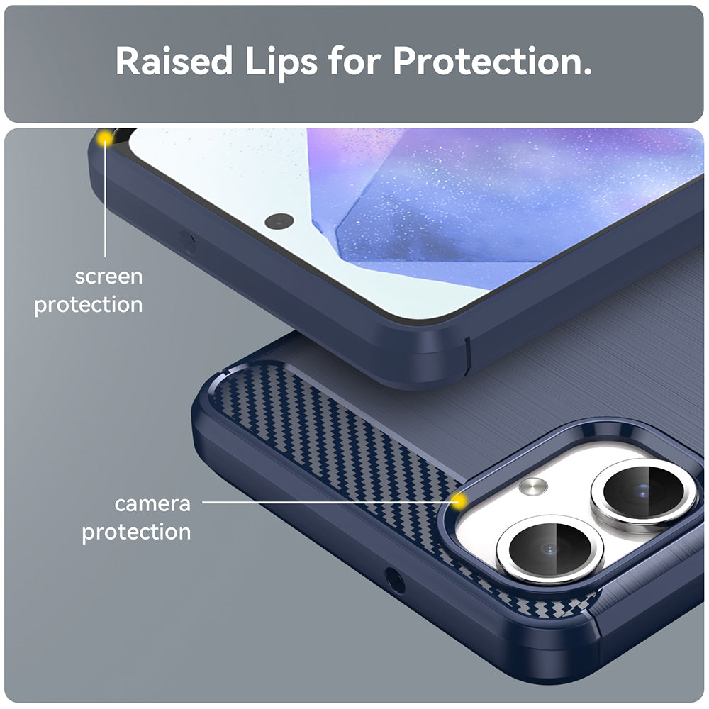Obal na Samsung Galaxy A06 A065, Techsuit, Karbón, Modrý