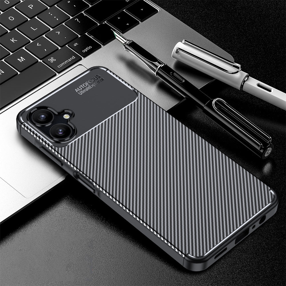Puzdro pre Samsung Galaxy A06 A065, Techsuit, CarbonFiber, Čierne