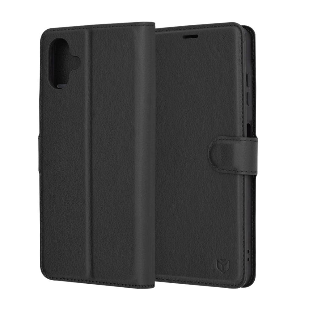 Puzdro pre Samsung Galaxy A06 A065, Techsuit, kožené folio, čierne