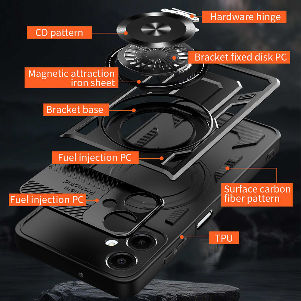 Puzdro pre Samsung Galaxy A07 4G A075, Techsuit, RuggedCam, Čierne