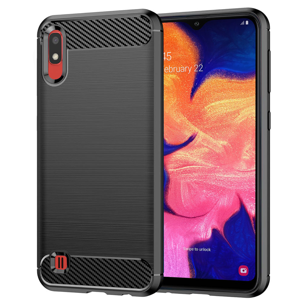 Puzdro pre Samsung Galaxy A10 A105 / M10 M105, Techsuit, Karbón, Čierne