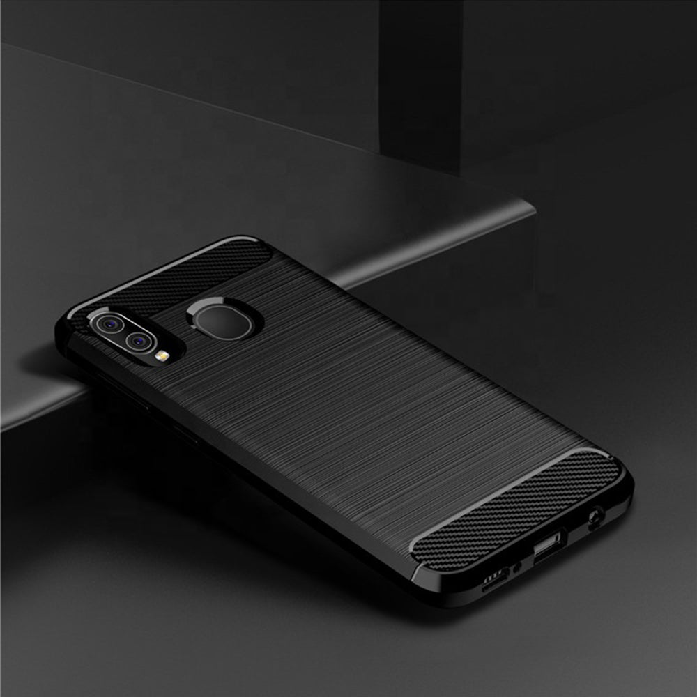 Puzdro pre Samsung Galaxy A10 A105 / M10 M105, Techsuit, Karbón, Čierne