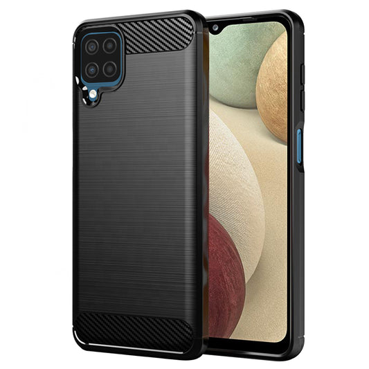Puzdro pre Samsung Galaxy A12 Nacho A127 / A12 A125, Techsuit, Karbón, Čierne