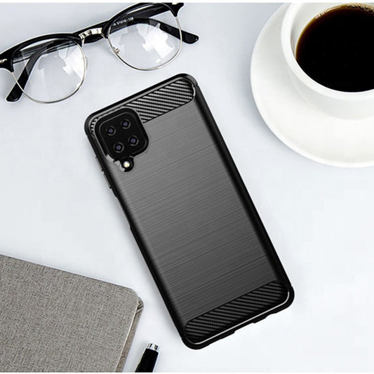 Puzdro pre Samsung Galaxy A12 Nacho A127 / A12 A125, Techsuit, Karbón, Čierne
