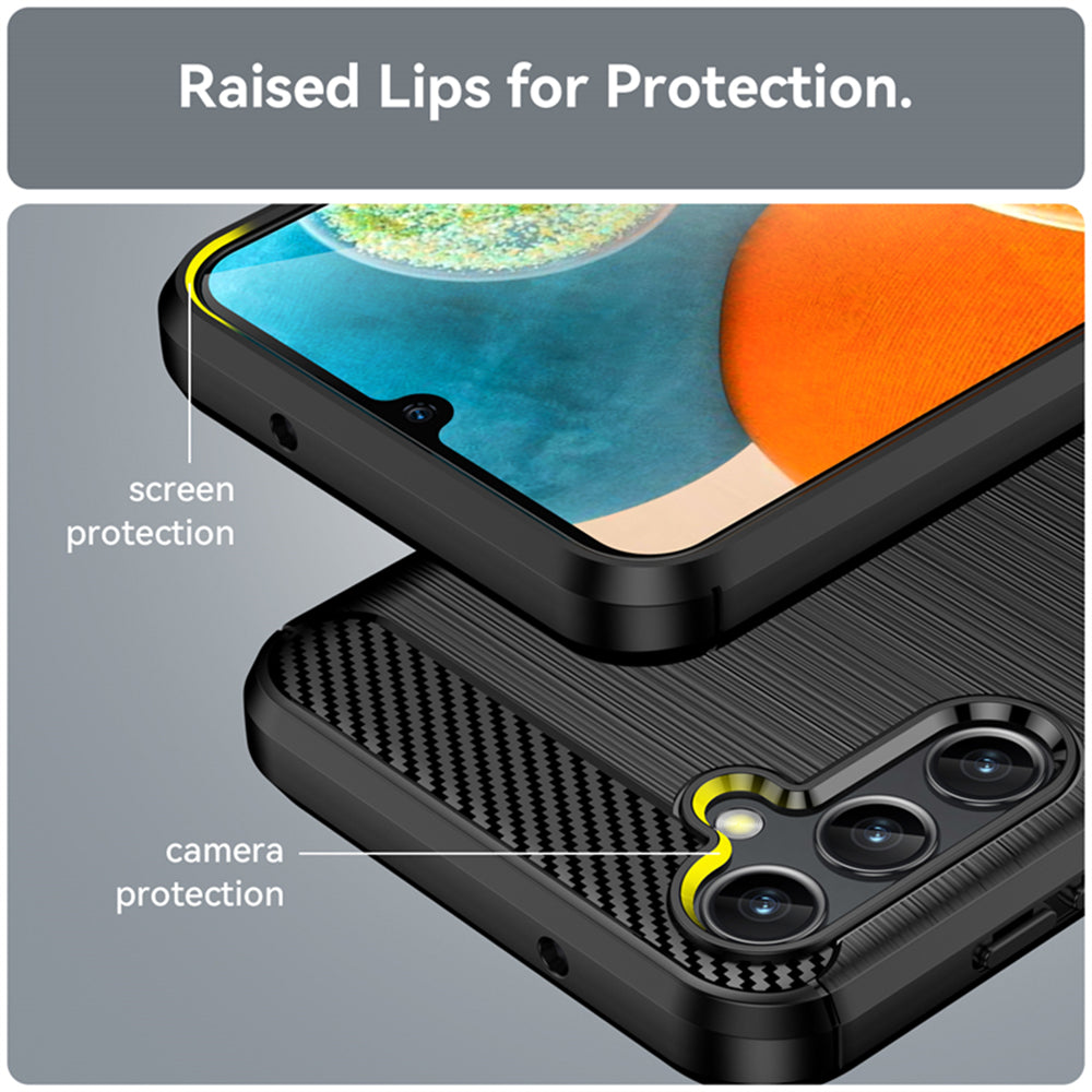 Puzdro pre Samsung Galaxy A14 A145 / A14 5G A146, Techsuit, Karbón, Čierne