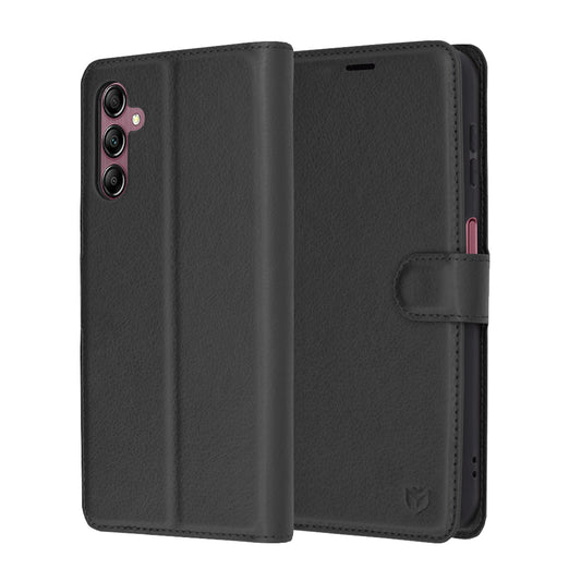 Puzdro pre Samsung Galaxy A14 A145 / A14 5G A146, Techsuit, kožené folio, čierne