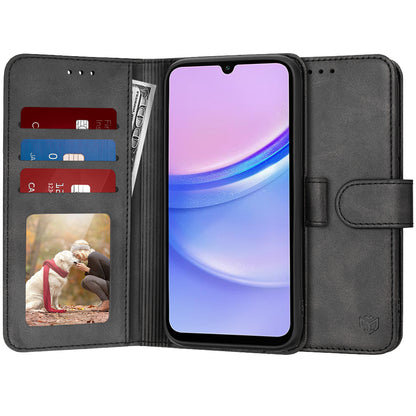 Puzdro pre Samsung Galaxy A15 5G A156 / A15 A155, Techsuit, Diary Book, Čierne