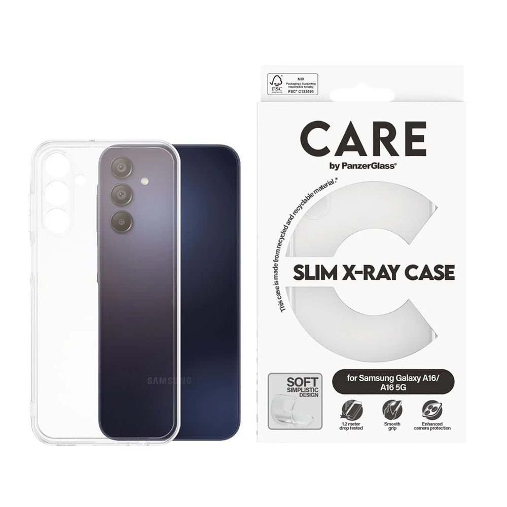 Puzdro pre Samsung Galaxy A16 4G A165, PanzerGlass, Care Fashionable, Transparentné