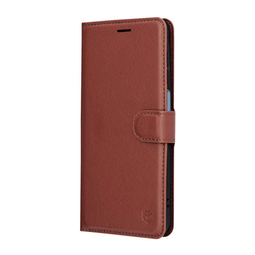Puzdro pre Samsung Galaxy A17 4G / A17 5G, Techsuit, kožené folio, hnedé