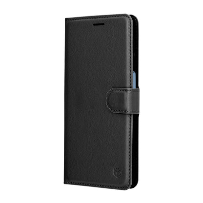 Puzdro pre Samsung Galaxy A17 4G / A17 5G, Techsuit, kožené folio, čierne