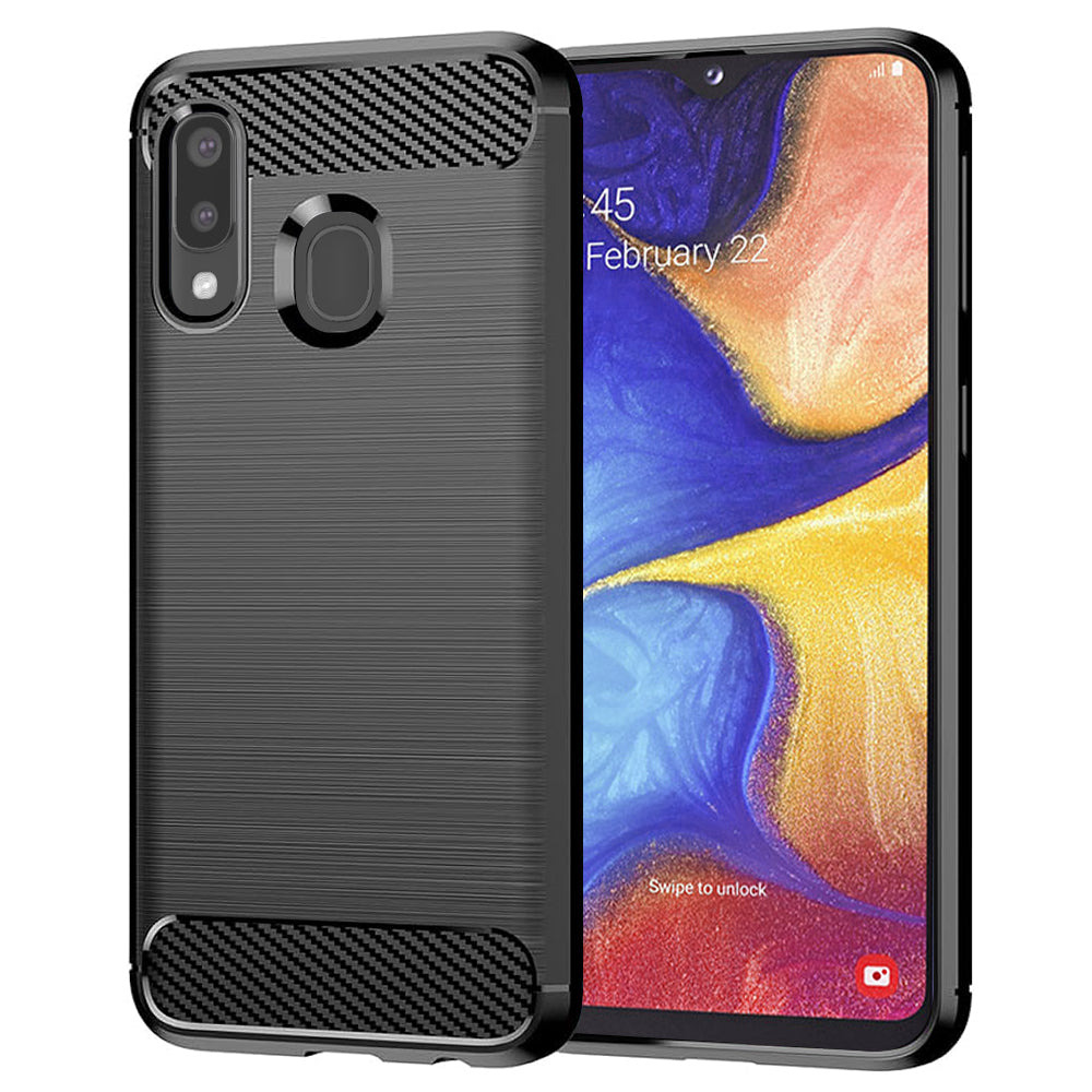 Obal na Samsung Galaxy A20e A202, Techsuit, Karbón, Čierny
