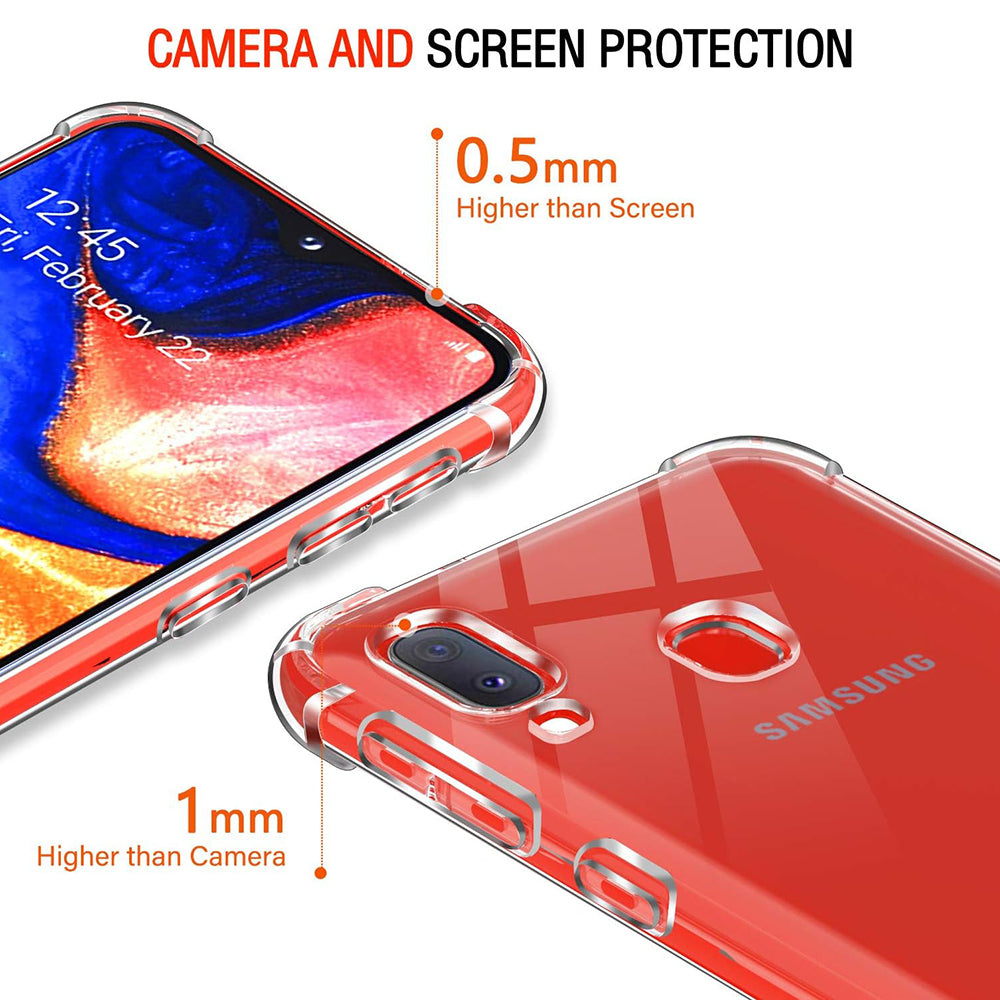 Case for Samsung Galaxy A20e A202, Techsuit, Shockproof Clear, Transparent