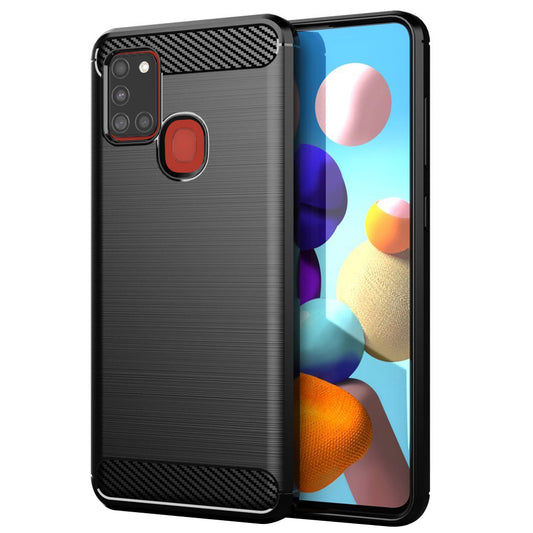 Obal na Samsung Galaxy A21s A217, Techsuit, Karbón, Čierny