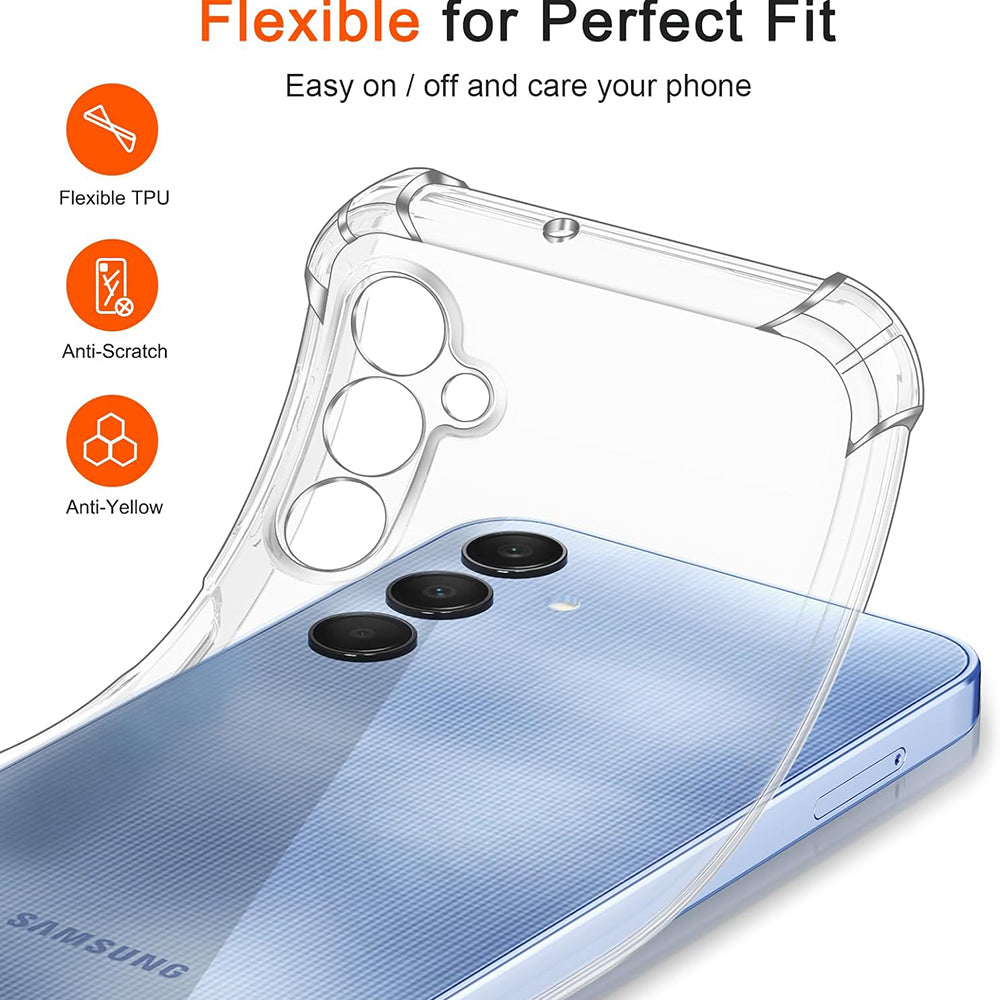Case for Samsung Galaxy A25 A256, Techsuit, Shockproof Clear, Transparent