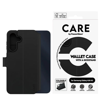 Puzdro pre Samsung Galaxy A26 A266, PanzerGlass, Care Feature Kickstand Wallet, Čierne