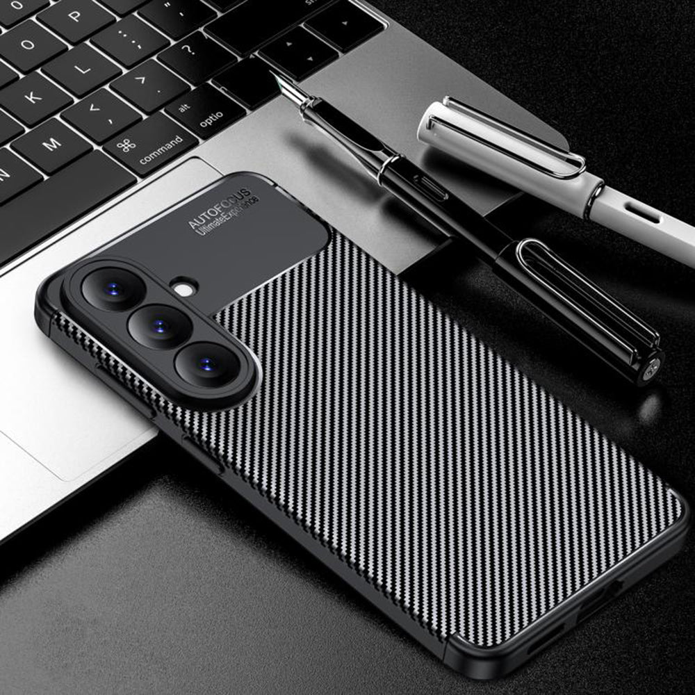 Puzdro pre Samsung Galaxy A27 5G, Techsuit, CarbonFiber, Čierne