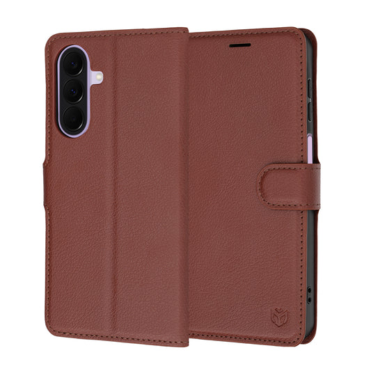 Puzdro pre Samsung Galaxy A27 5G, Techsuit, kožené folio, hnedé