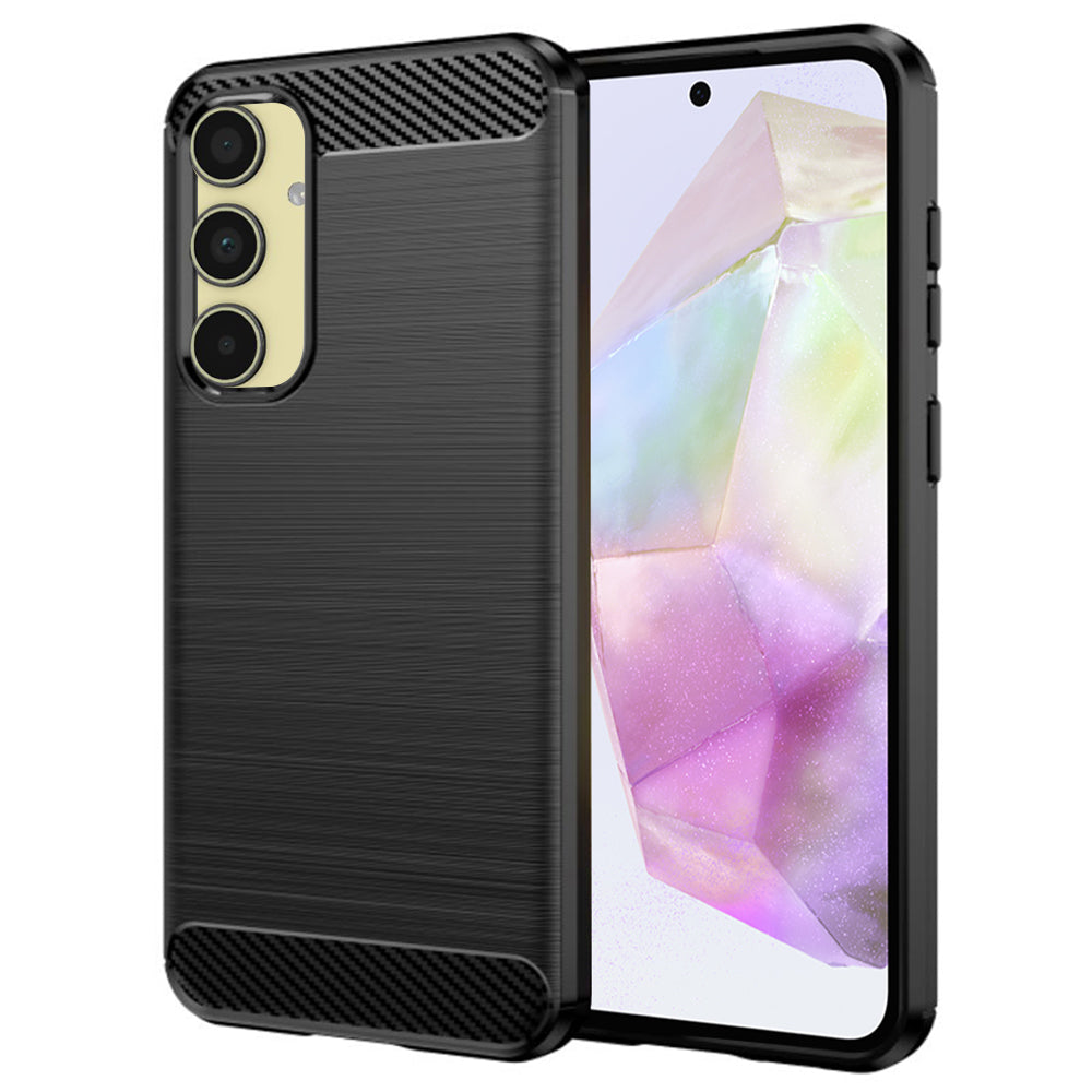 Puzdro pre Samsung Galaxy A35 5G A356, Techsuit, Karbón, Čierne