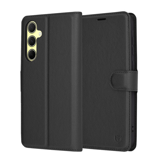 Puzdro na Samsung Galaxy A35 5G A356, Techsuit, kožené folio, čierne