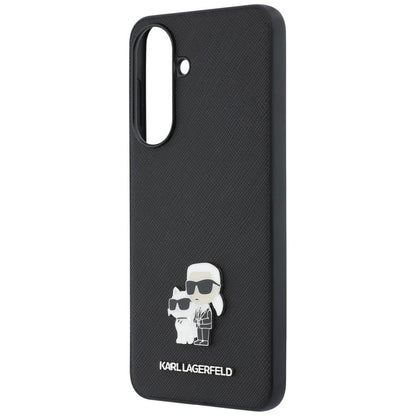 Obal na Samsung Galaxy A37 5G, Karl Lagerfeld, Saffiano Karl & Choupette Metal, čierny