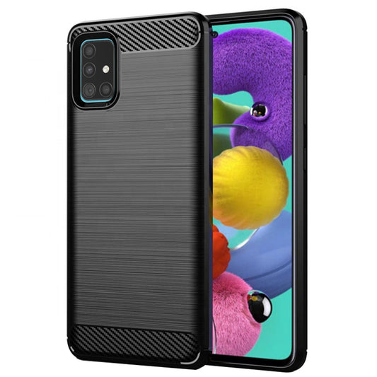 Obal na Samsung Galaxy A51 A515, Techsuit, Karbón, Čierny