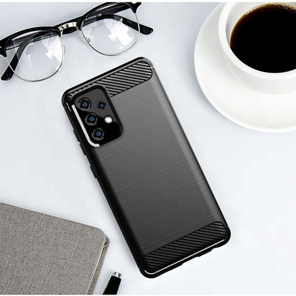 Puzdro pre Samsung Galaxy A52s 5G A528 / A52 5G A526 / A52 A525, Techsuit, Karbón, Čierna