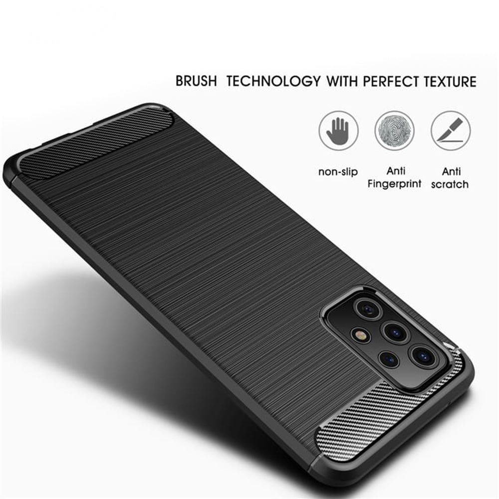 Puzdro pre Samsung Galaxy A52s 5G A528 / A52 5G A526 / A52 A525, Techsuit, Karbón, Čierna