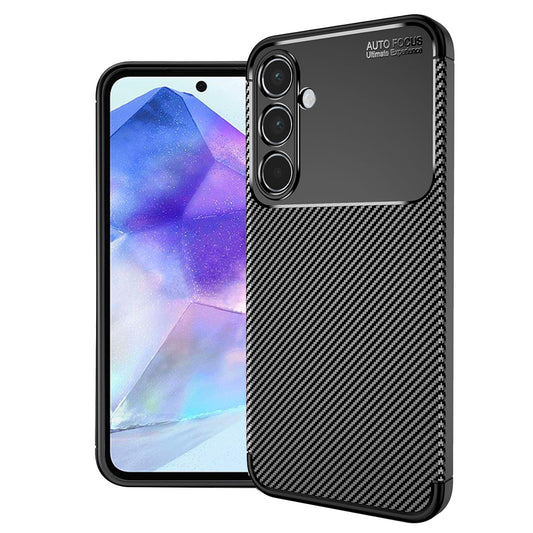 Puzdro pre Samsung Galaxy A55 5G A556, Techsuit, CarbonFiber, Čierne