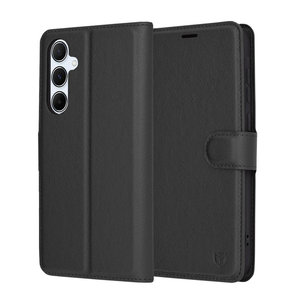 Puzdro pre Samsung Galaxy A55 5G A556, Techsuit, kožené folio, čierne