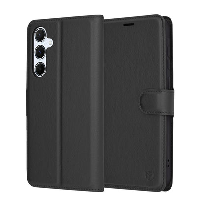 Puzdro pre Samsung Galaxy A55 5G A556, Techsuit, kožené folio, čierne