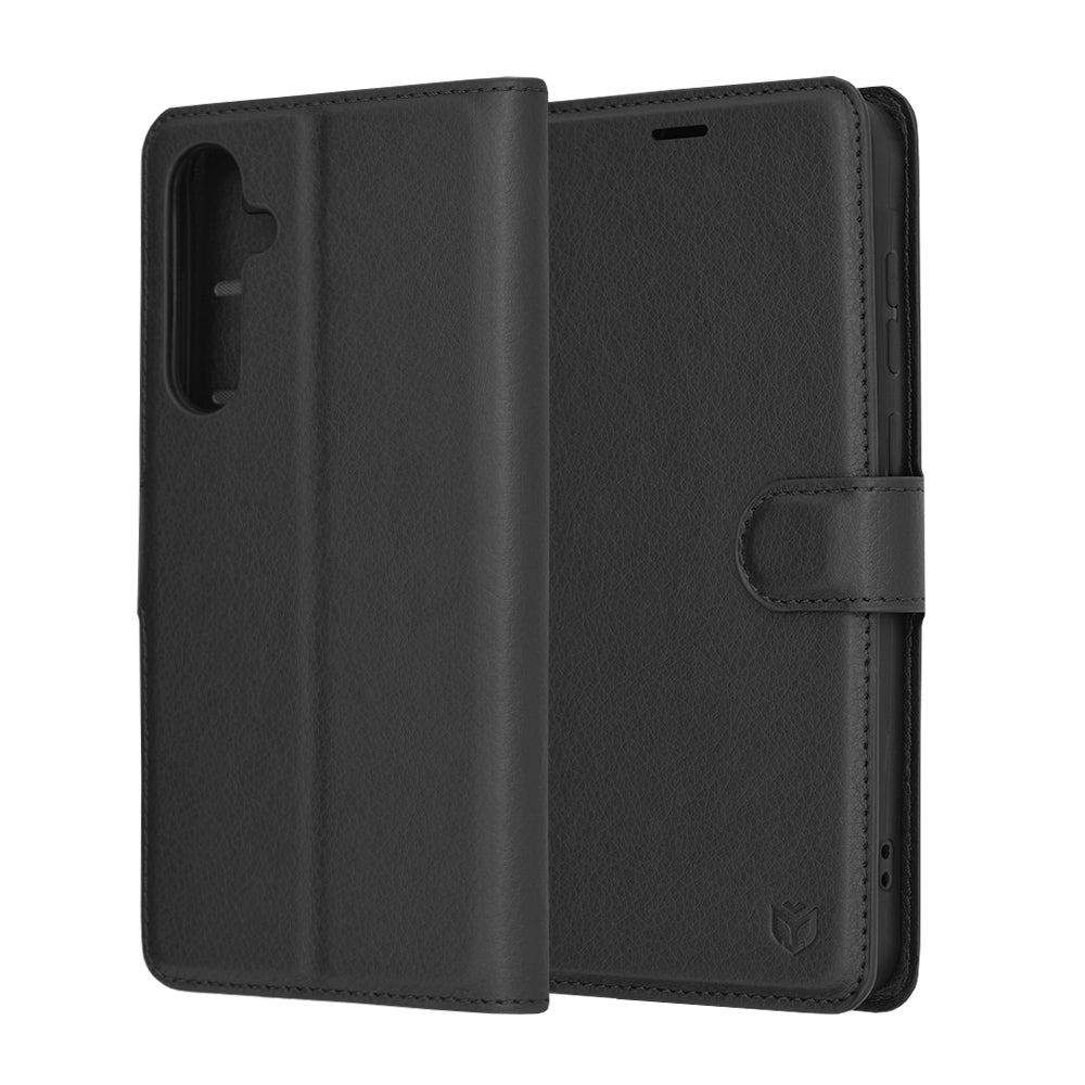 Puzdro pre Samsung Galaxy A55 5G A556, Techsuit, kožené folio, čierne