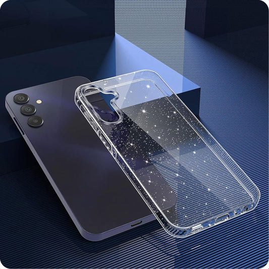 Puzdro pre Samsung Galaxy A55 5G A556, Techsuit, SparkleSkin, Priehľadné