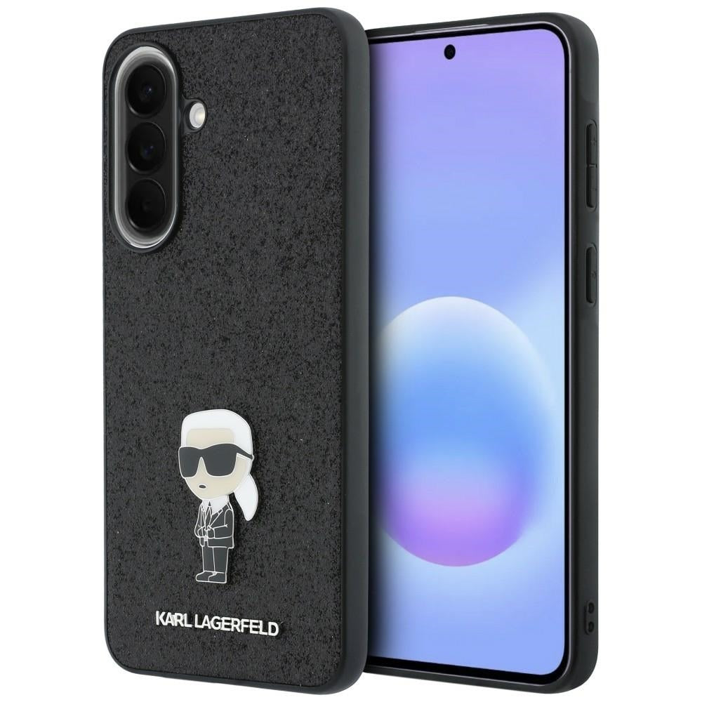 Puzdro pre Samsung Galaxy A57 5G, Karl Lagerfeld, Glitter Fixed Ikonik Karl, Čierne