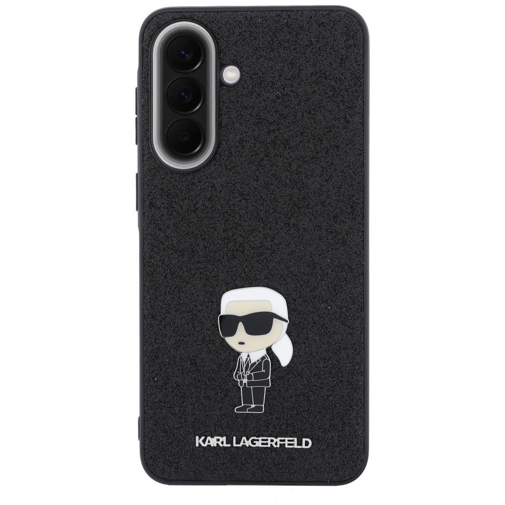 Puzdro pre Samsung Galaxy A57 5G, Karl Lagerfeld, Glitter Fixed Ikonik Karl, Čierne