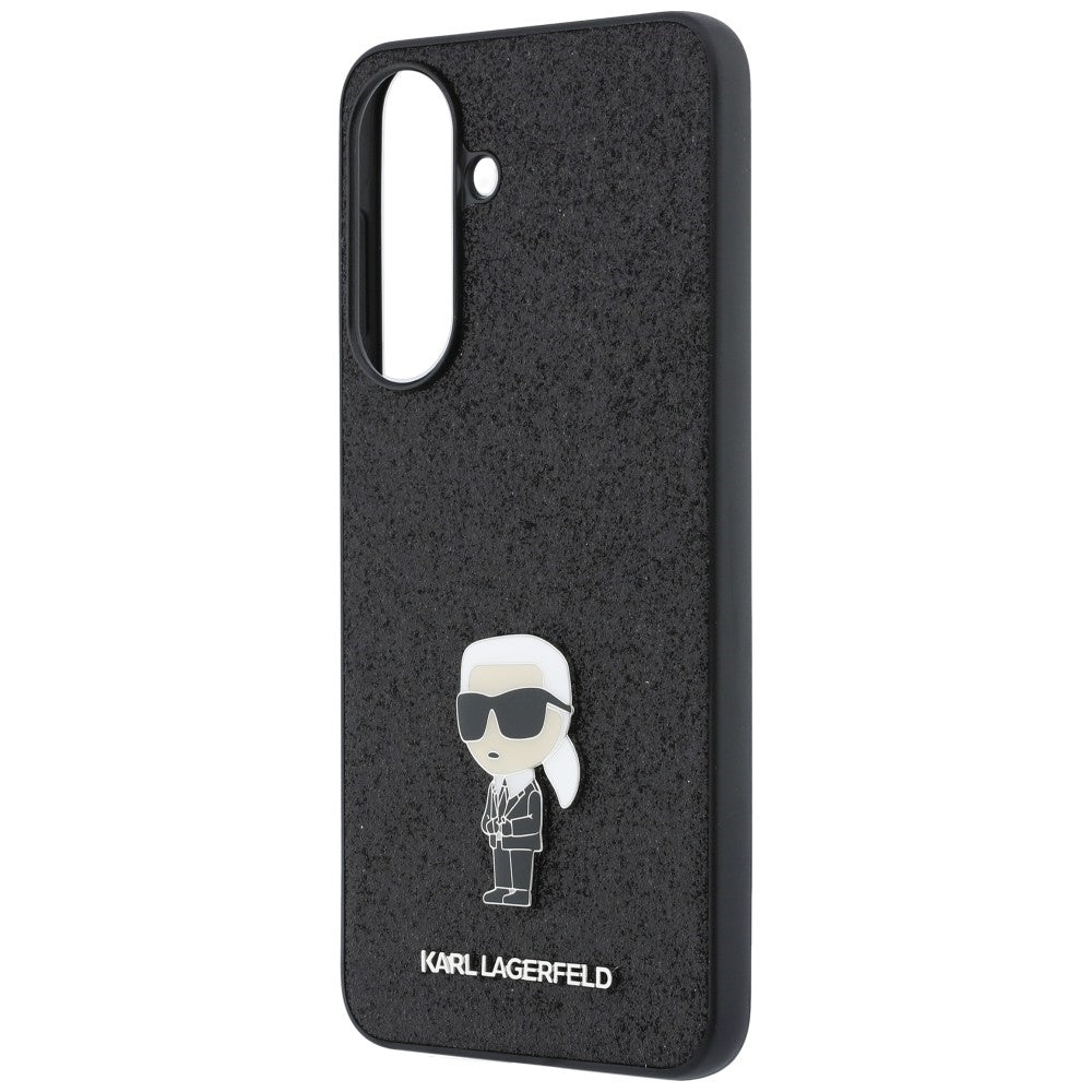 Puzdro pre Samsung Galaxy A57 5G, Karl Lagerfeld, Glitter Fixed Ikonik Karl, Čierne