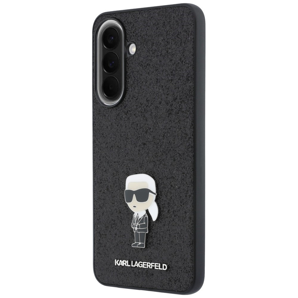 Puzdro pre Samsung Galaxy A57 5G, Karl Lagerfeld, Glitter Fixed Ikonik Karl, Čierne
