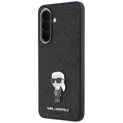 Puzdro pre Samsung Galaxy A57 5G, Karl Lagerfeld, Glitter Fixed Ikonik Karl, Čierne