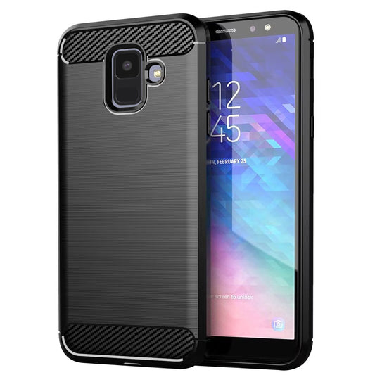 Puzdro pre Samsung Galaxy A6 (2018) A600, Techsuit, Karbón, Čierne