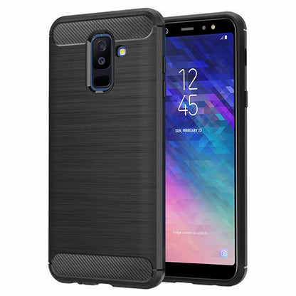 Puzdro pre Samsung Galaxy A6 Plus (2018) A605, Techsuit, Karbón, Čierne