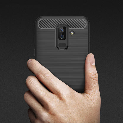 Puzdro pre Samsung Galaxy A6 Plus (2018) A605, Techsuit, Karbón, Čierne