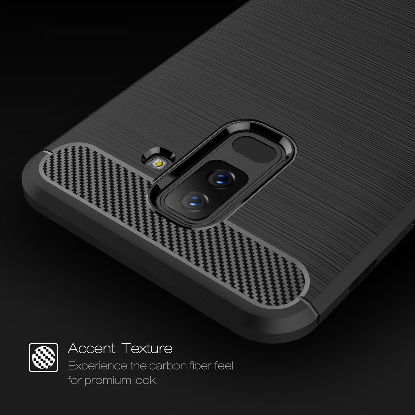 Puzdro pre Samsung Galaxy A6 Plus (2018) A605, Techsuit, Karbón, Čierne