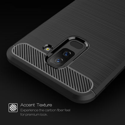Puzdro pre Samsung Galaxy A6 Plus (2018) A605, Techsuit, Karbón, Čierne