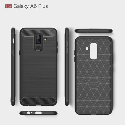 Puzdro pre Samsung Galaxy A6 Plus (2018) A605, Techsuit, Karbón, Čierne