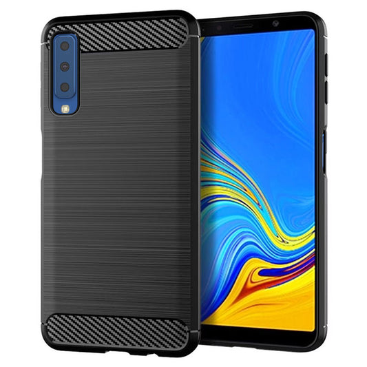 Puzdro pre Samsung Galaxy A7 (2018) A750, Techsuit, Karbón, Čierne